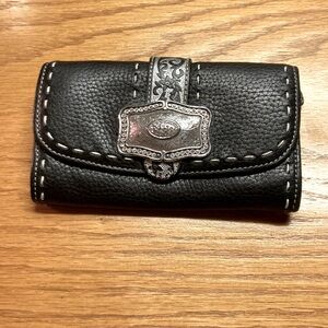 Brighton western jeweled wallet w/o strap black/silver in good used condition